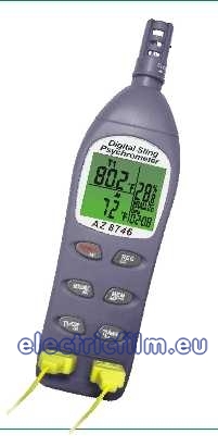 TEMP. AER., TEMPERATURA EXT. CU SENZOR DE TIP K , UMIDITATE, DP/WB/DELTA T, IESIRE RS232+ IRDA 8736/8746