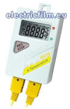 INREGISTRATOR (DATALOGGER) DE TEMPERATURA DUAL K CU LCD SI  RS232 INCORPORATA 88378 