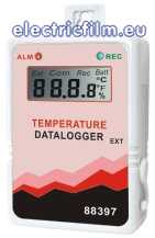 INREGISTRATOR (DATALOGGER) DUAL DE TEMPERATURA AMB. SI TEMP. EXT. , BUTON START/STOP, CU/FARA LCD SI  RS232 88396/88397